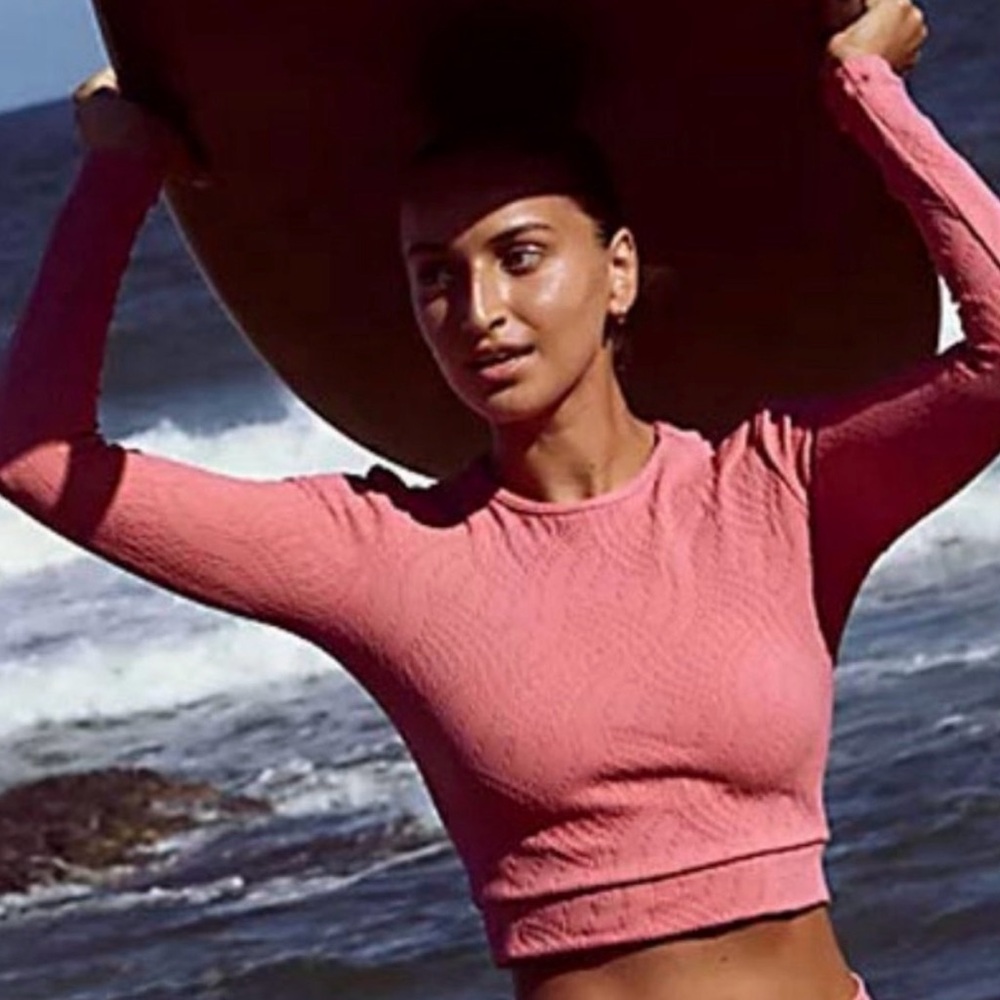 Seea Palomar Textured Crop Rashguard ANTHRO